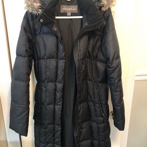 Eddie Bauer Women's Black Jacket with Fur Trim